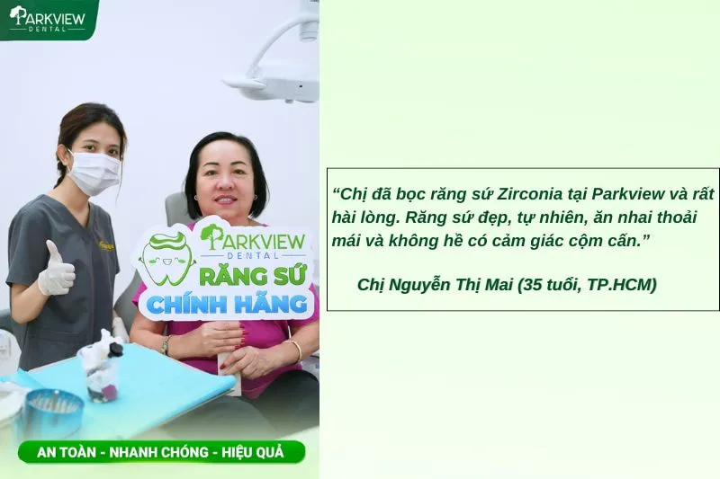 Hình ảnh khách hàng bọc sứ Zirconia tại nha khoa Parkview